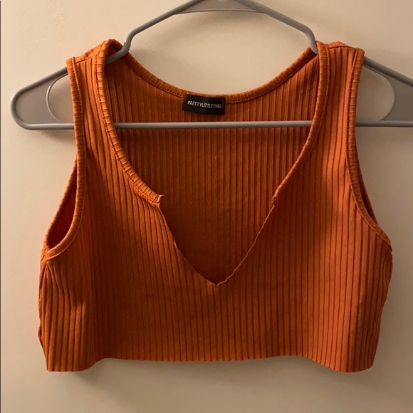 PrettyLittleThing Tops - Rust Cropped Tank Top